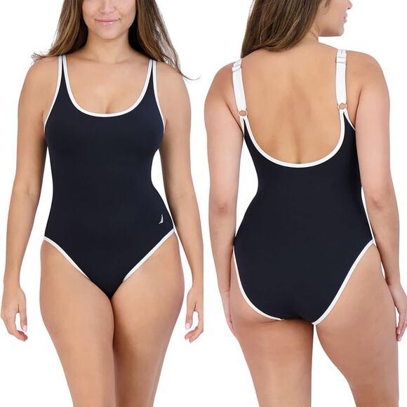 Nautica One Piece Swimsuit – Slimming Tummy Control Bathing Suit, X large - Picture 1 of 5